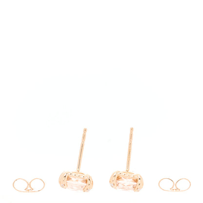 David Yurman 18K Rose Gold Diamond Morganite 8mm Chatelaine Earrings 4 of 4