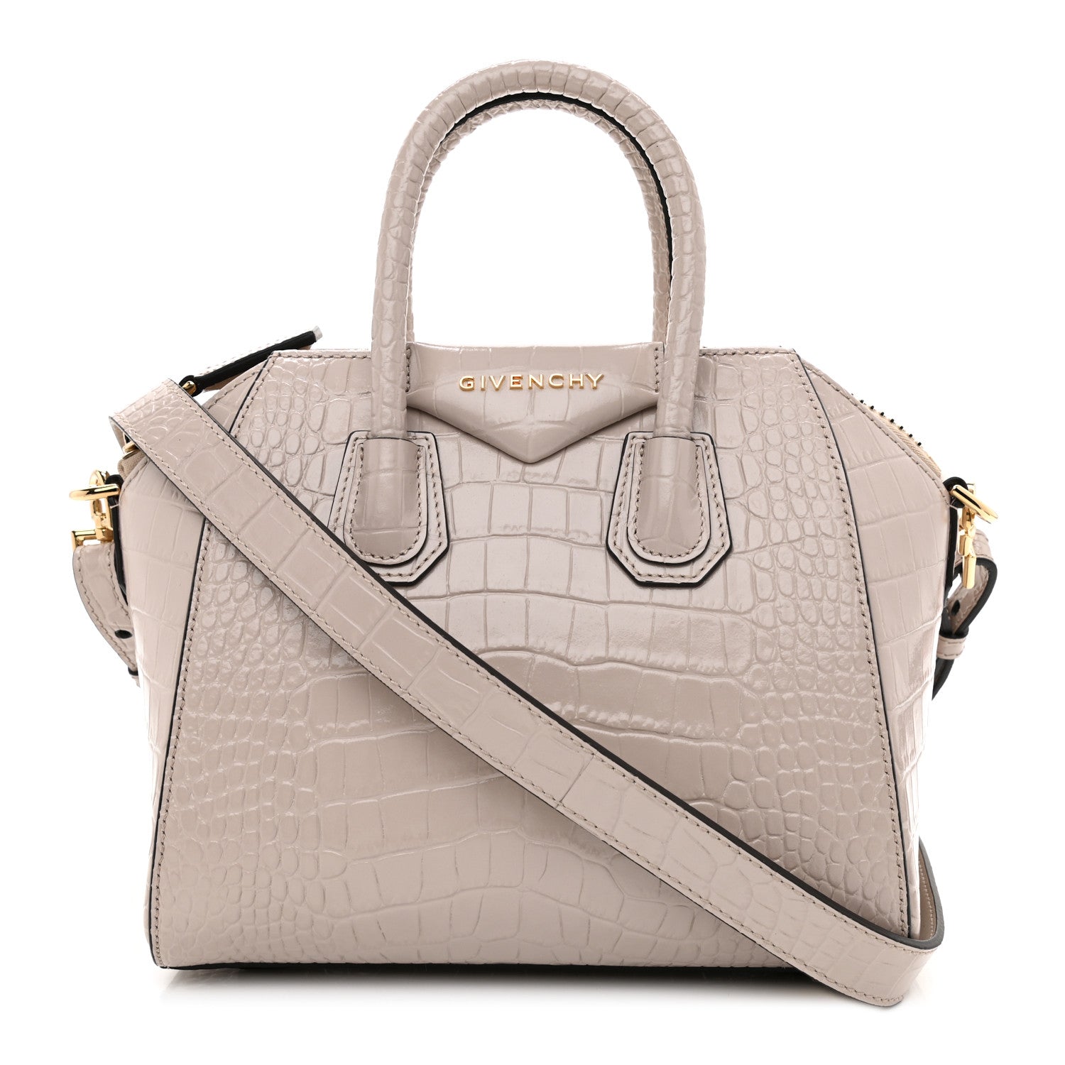 Givenchy Calfskin Crocodile Embossed Mini Antigona Dune 2 of 8