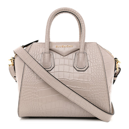 Givenchy Calfskin Crocodile Embossed Mini Antigona Dune 2 of 8
