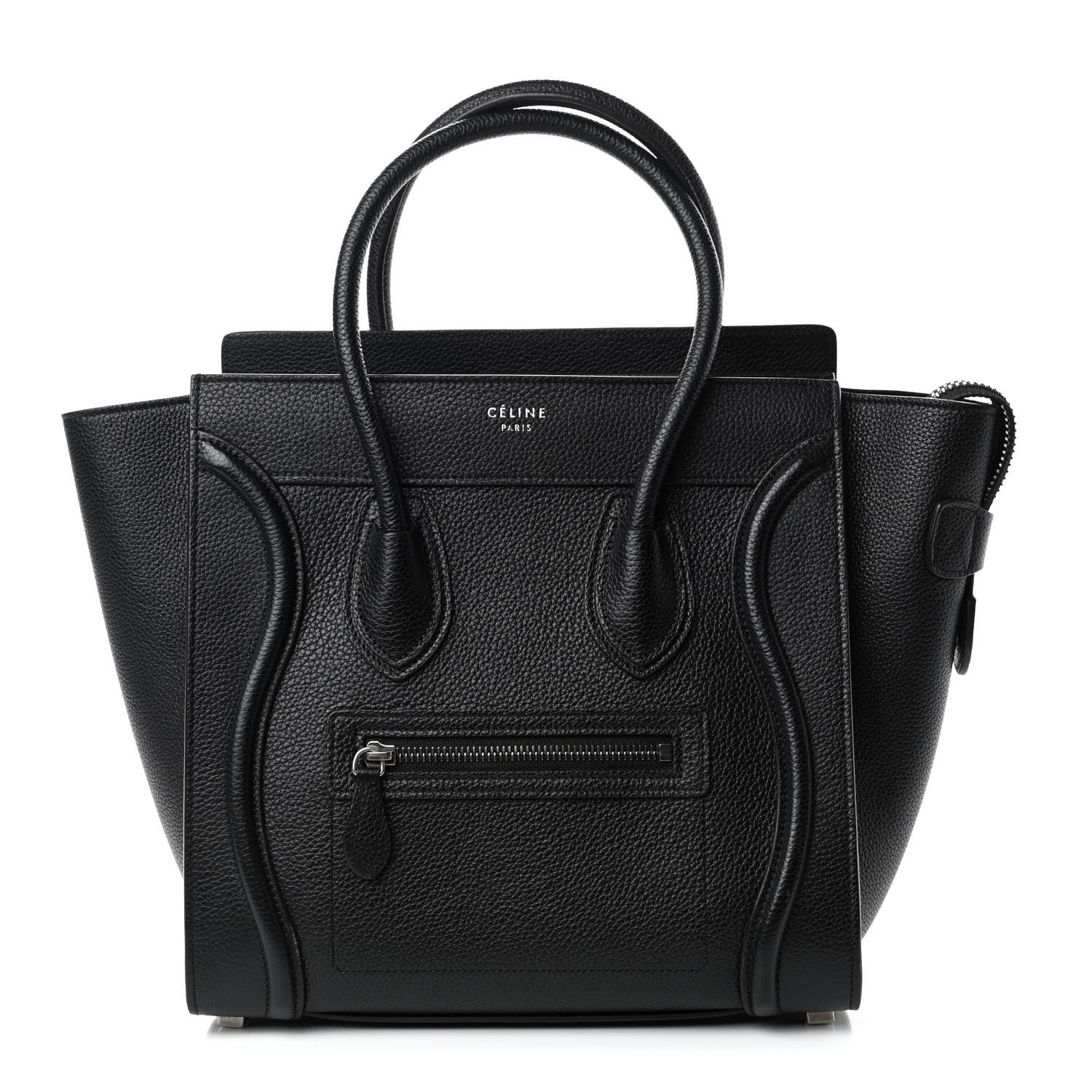 Celine Drummed Calfskin Micro Luggage Black 1 of 9