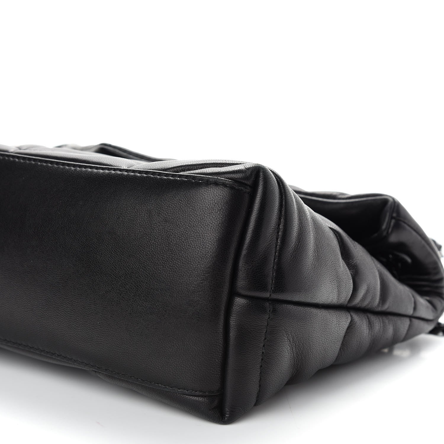 Saint Laurent Lambskin Quilted Small Loulou Puffer Monogram Chain Satchel Black 7 of 7