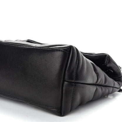 Saint Laurent Lambskin Quilted Small Loulou Puffer Monogram Chain Satchel Black 7 of 7