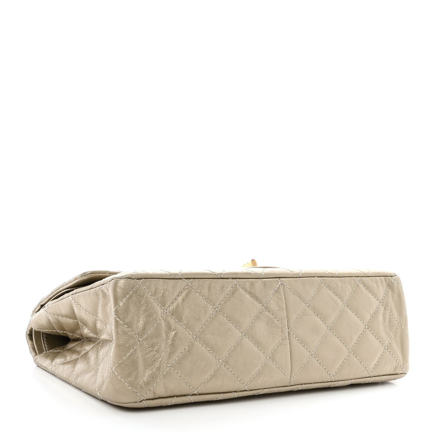 Metallic Aged Calfskin Quilted 2.55 Reissue 227 Flap Pale Gold