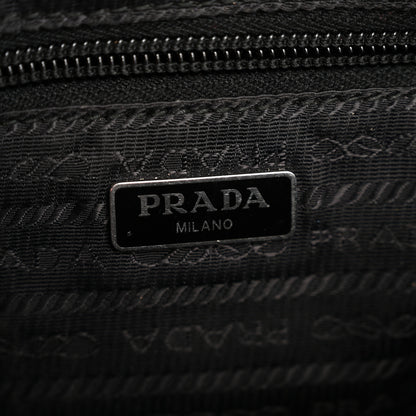Prada Tessuto Nylon Vela Saffiano Necessaire Wristlet Pouch Black 6 of 10