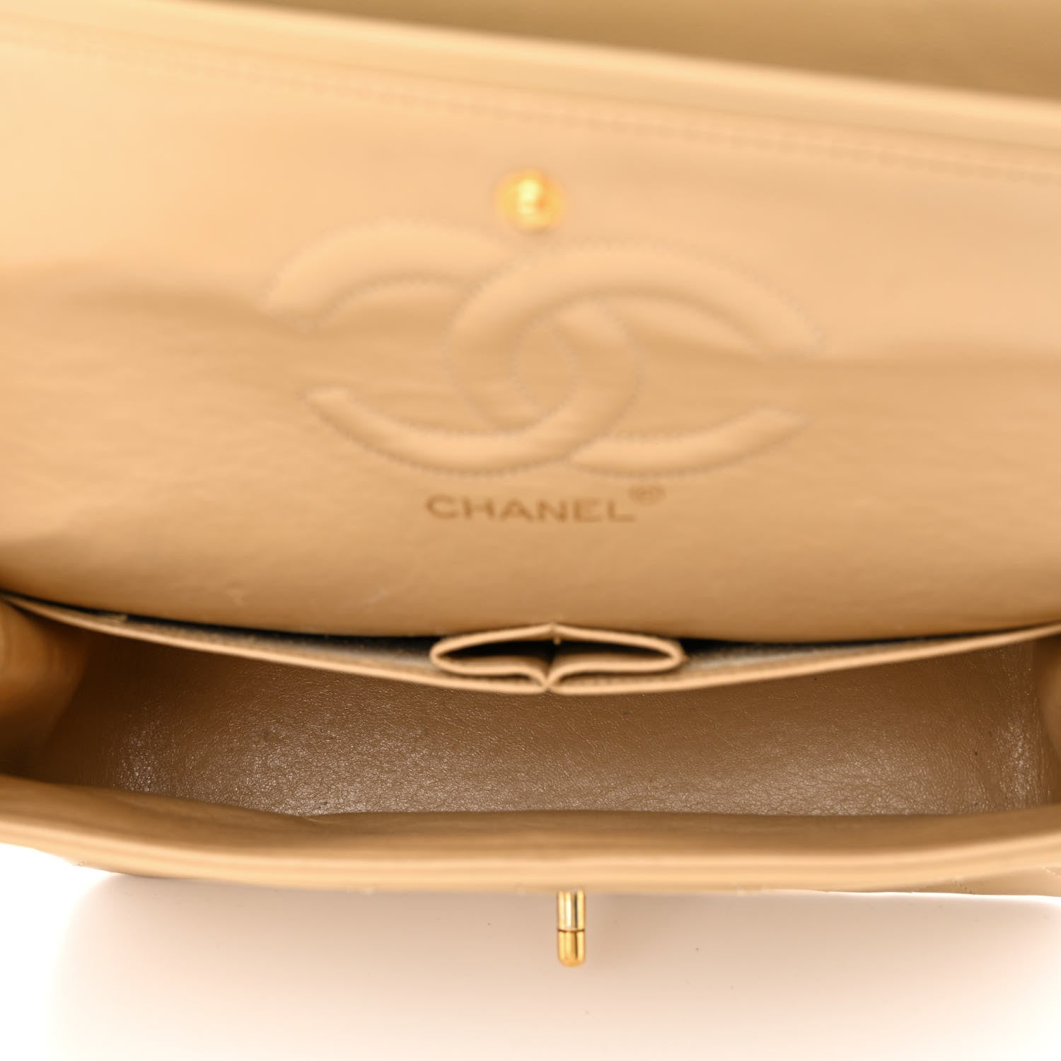 Chanel Lambskin Quilted Medium Double Flap Beige 5 of 18