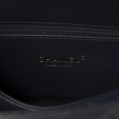 Chanel Caviar Quilted Lizard Embossed Mini Coco Handle Flap Navy Blue 8 of 9