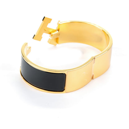 Hermes Enamel Wide Clic Clac H Bracelet PM Black 4 of 5