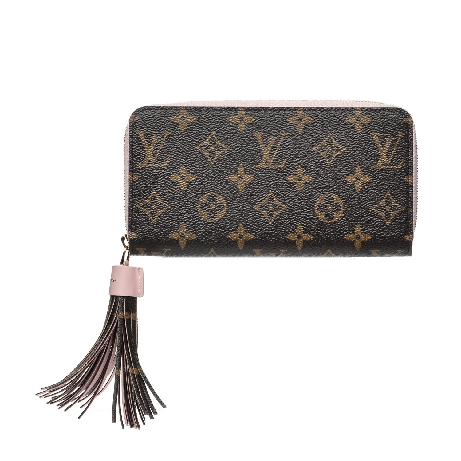 Louis Vuitton Monogram Pompon Zippy Wallet Rose Ballerine 1 of 7