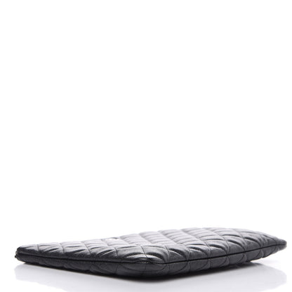 Chanel Metallic Caviar Quilted Medium Cosmetic Case Black 4 of 8