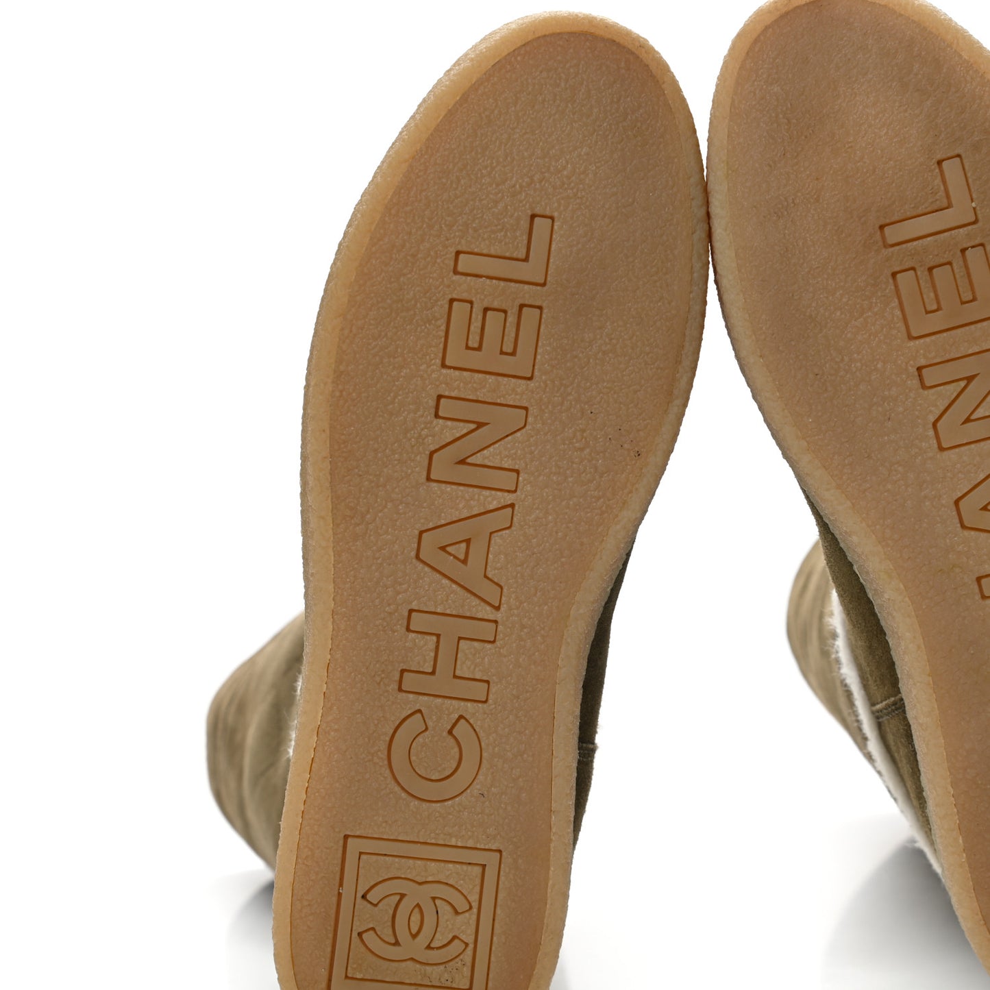 Suede Shearling Boots 36.5 Khaki