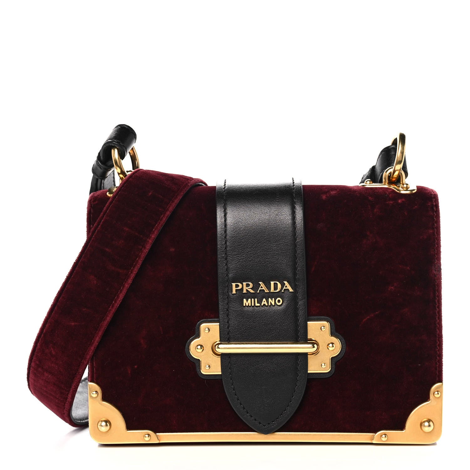 Prada Velvet City Calfskin Cahier Bag Ribes Black 1 of 9