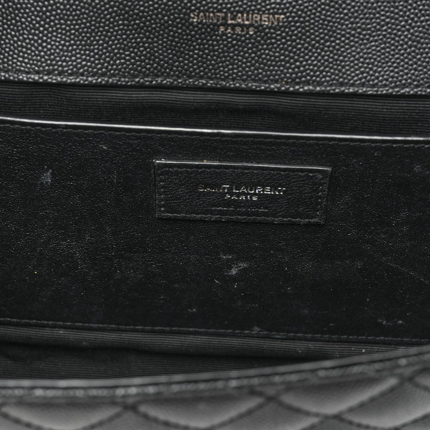 Grain De Poudre Textured Mixed Matelasse Triquilt Medium Monogram Monochrome Satchel Black