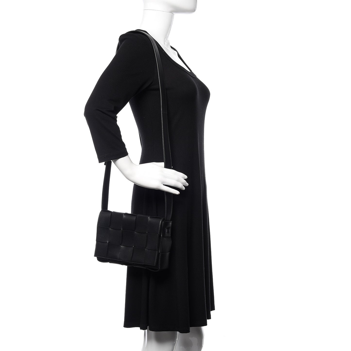 Lambskin Maxi Intrecciato Cassette Crossbody Bag Black
