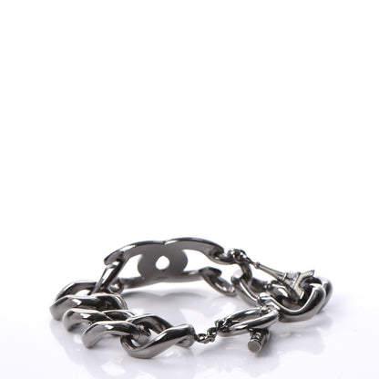 Chanel Enamel CC Eiffel Tower Charm Bracelet Dark Silver 4 of 8