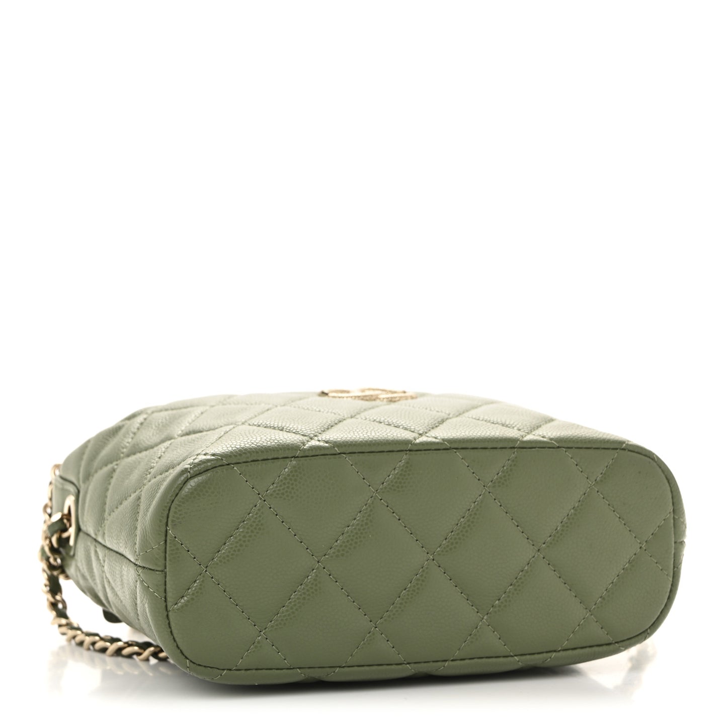 Caviar Quilted Chain Hobo Khaki