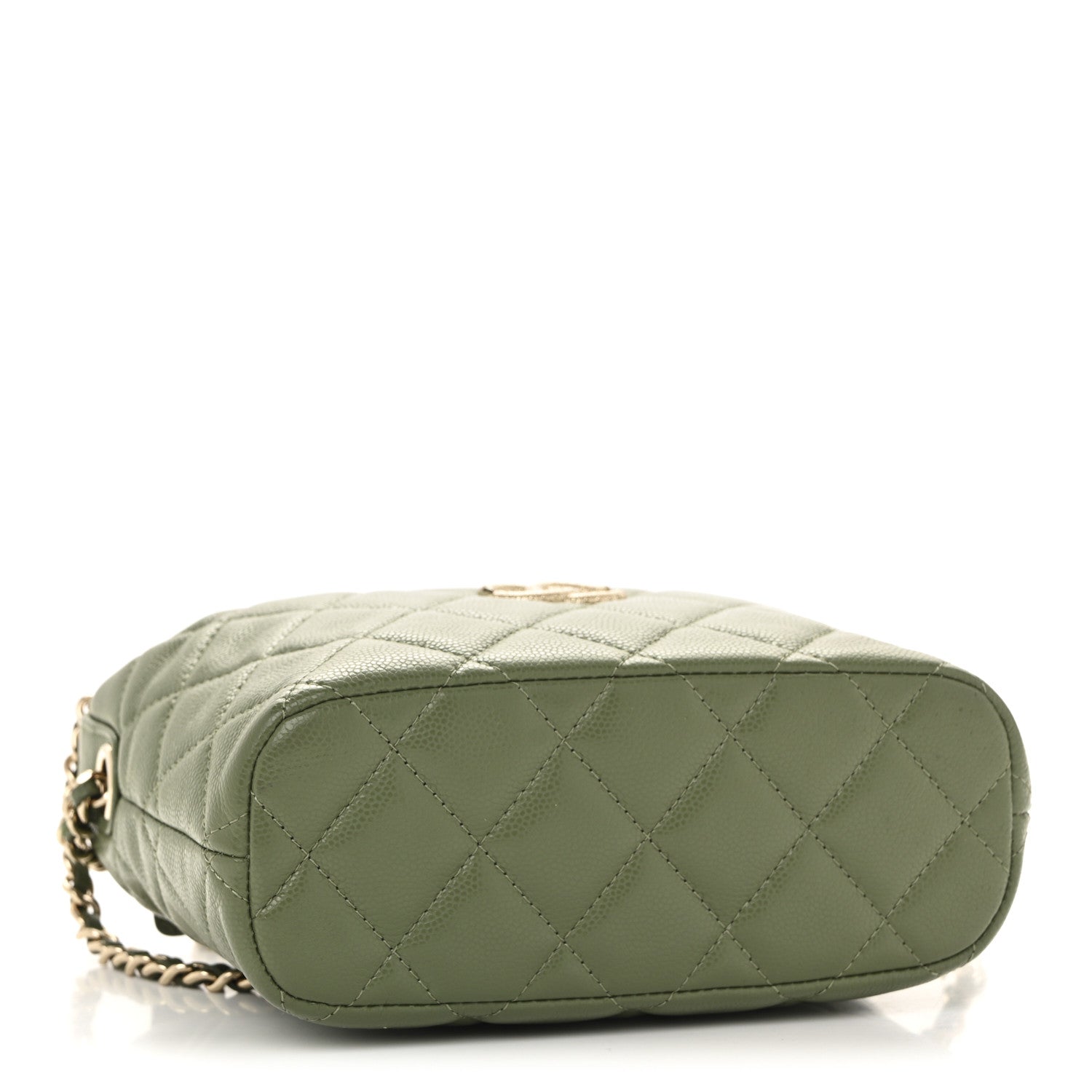Chanel Caviar Quilted Chain Hobo Khaki 4 of 11