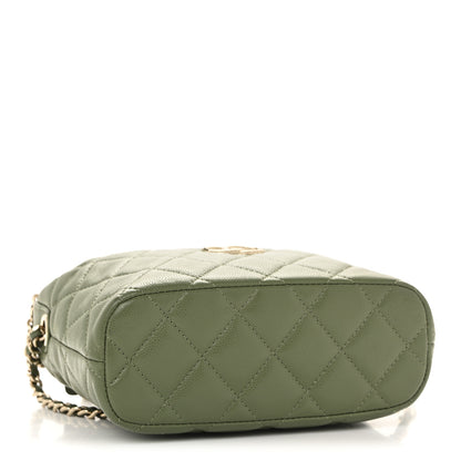 Chanel Caviar Quilted Chain Hobo Khaki 4 of 11
