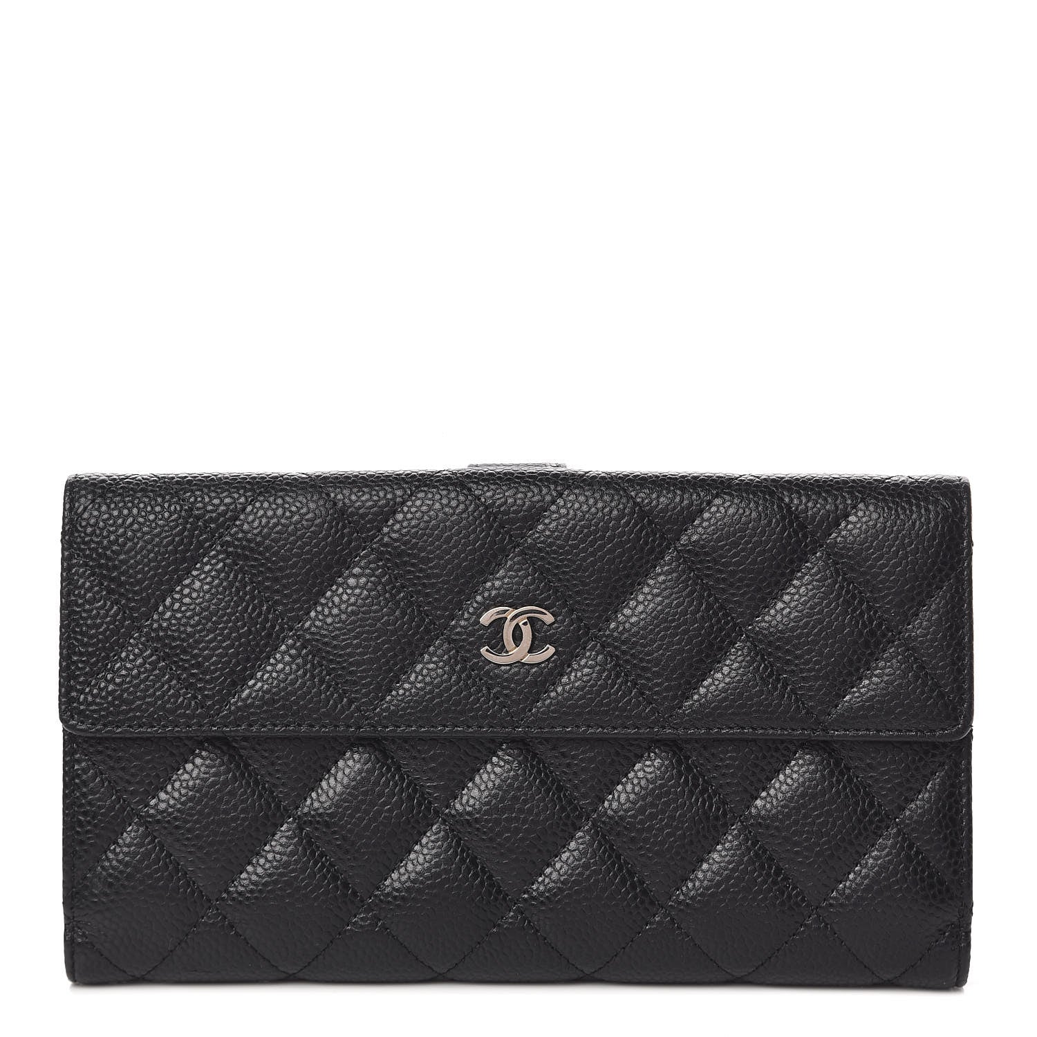 Chanel Caviar Quilted CC Long Double Wallet Black 1 of 12