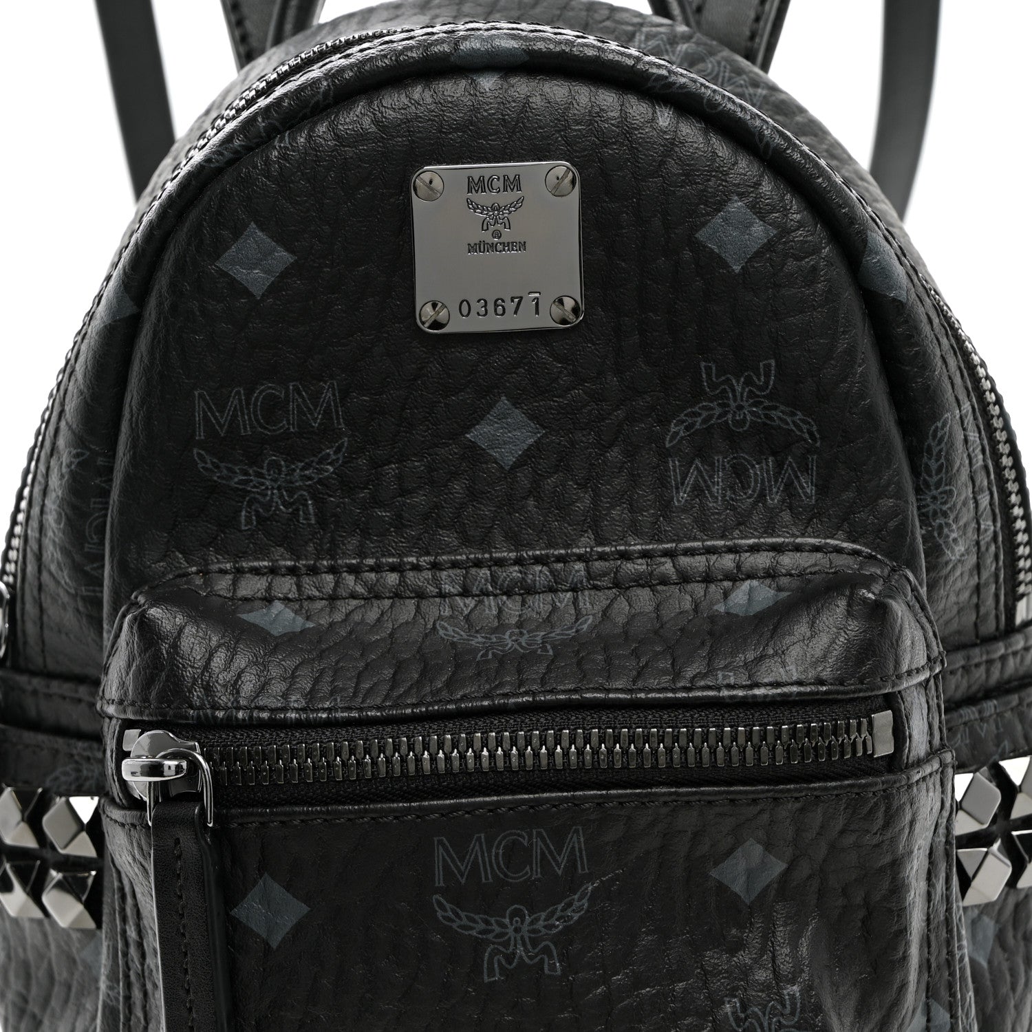 MCM Visetos Side Stud X-Mini Stark Bebe Boo Backpack Black 6 of 8