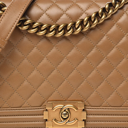Chanel Lambskin Quilted New Medium Boy Flap Beige 16 of 16