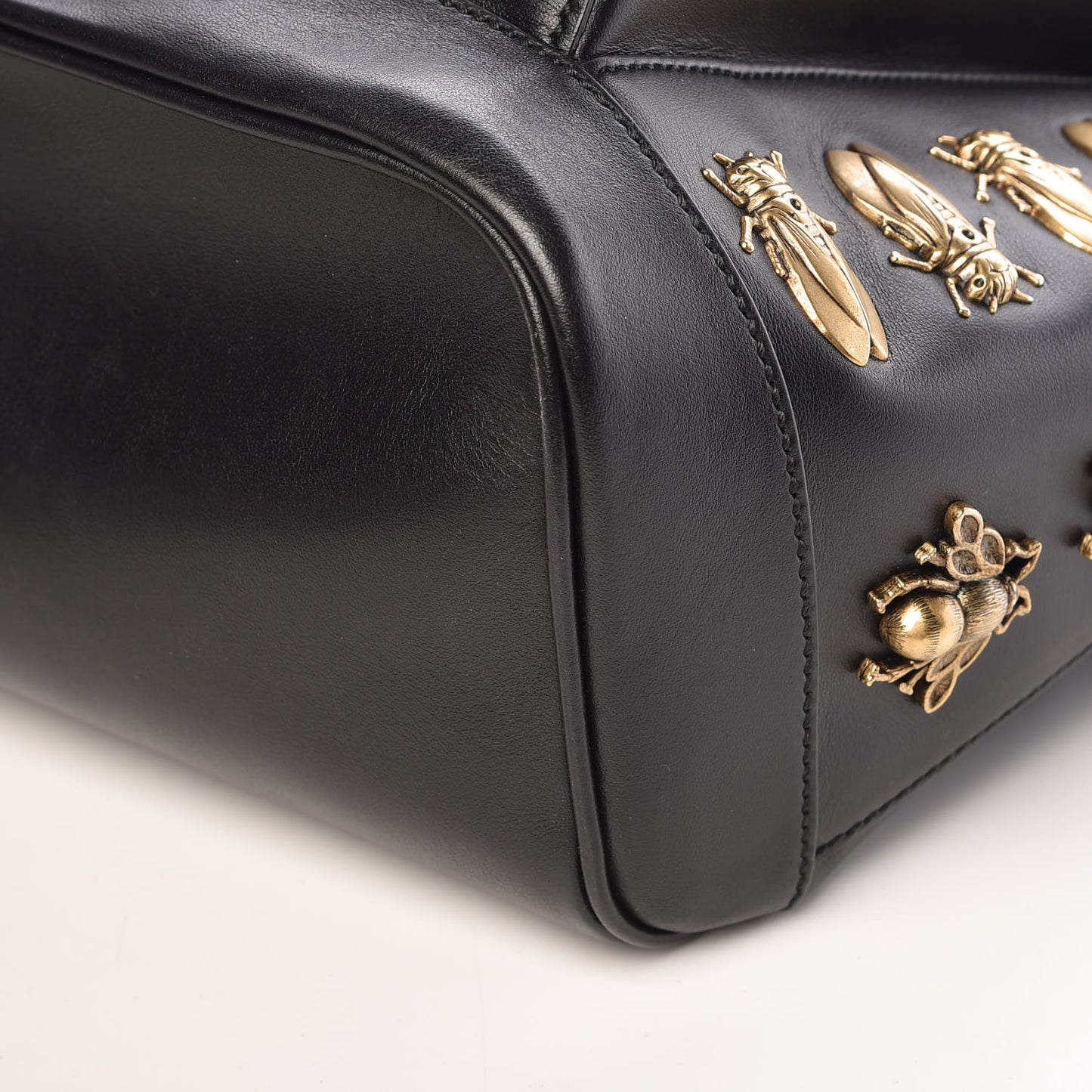 Calfskin Animal Studs Medium Day Backpack Black