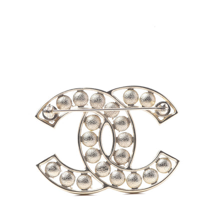 Chanel Pearl Crystal CC Brooch Gold Pearly White 3 of 4
