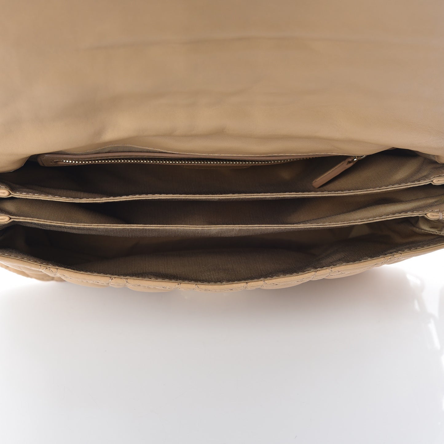Lambskin Cannage Large New Lock Flap Bag Beige
