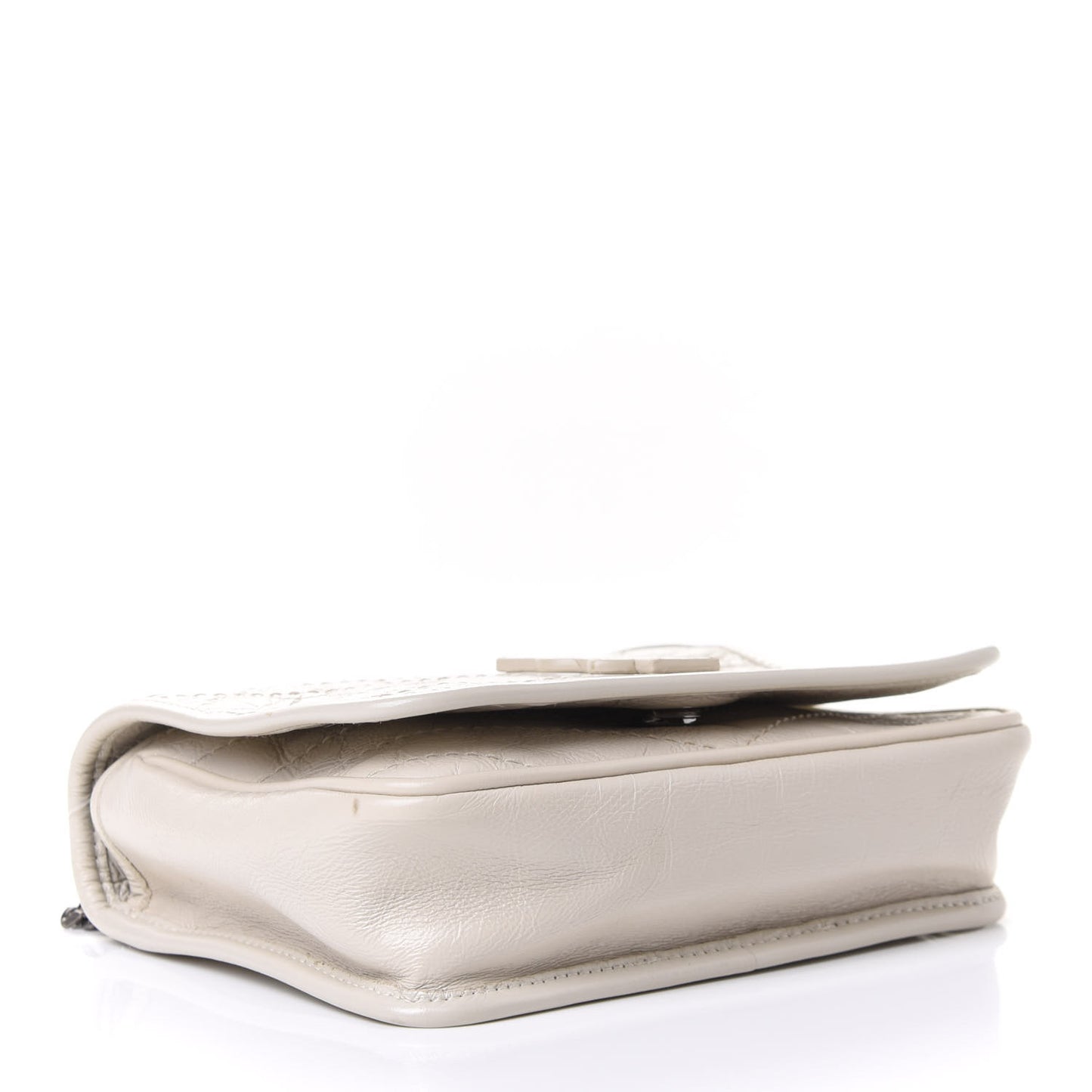 Crinkled Calfskin Matelasse Monogram Niki Chain Wallet Crema Soft