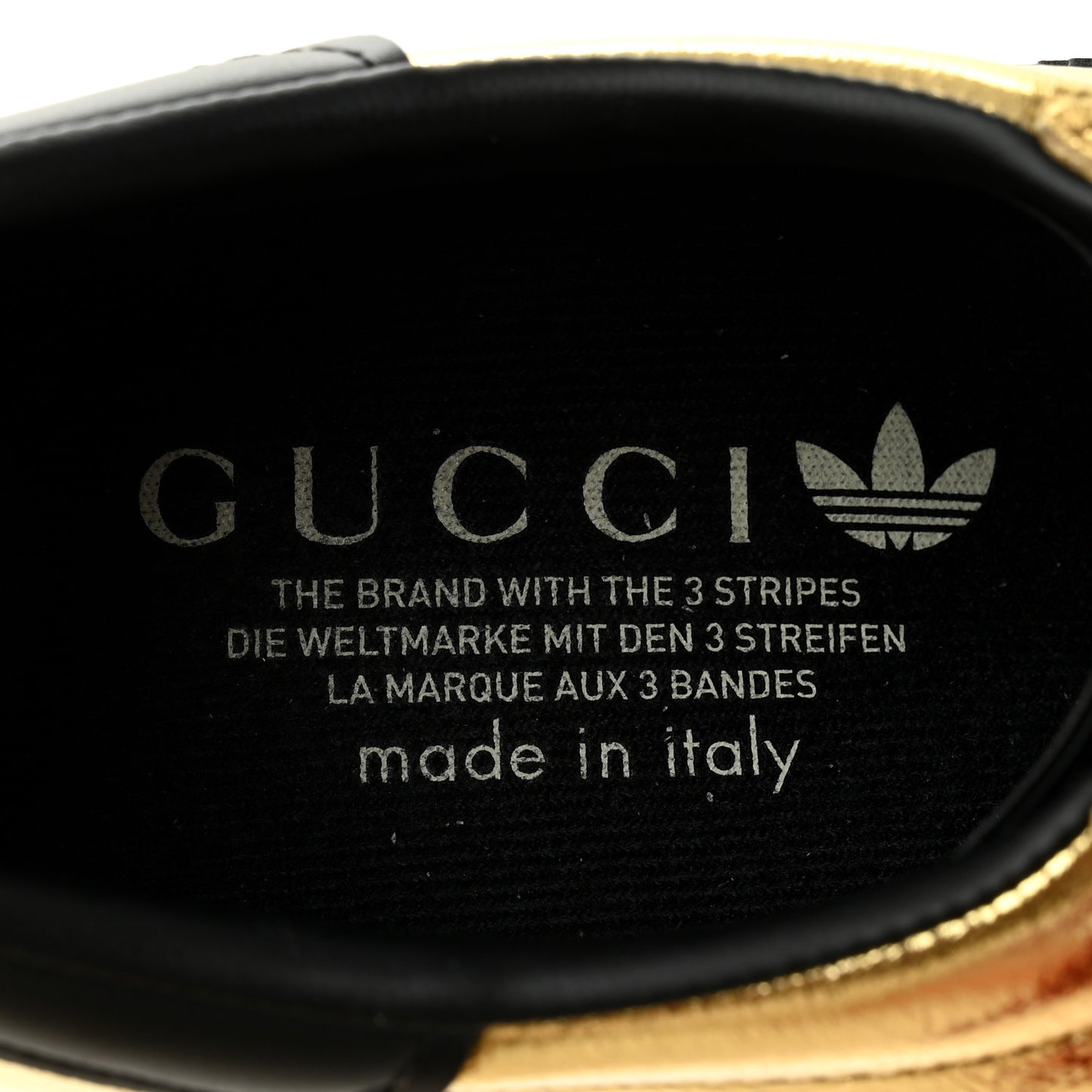 X ADIDAS Ginza Calfskin Demetra Gazelle Wedge Sneakers 39.5 King Gold Black