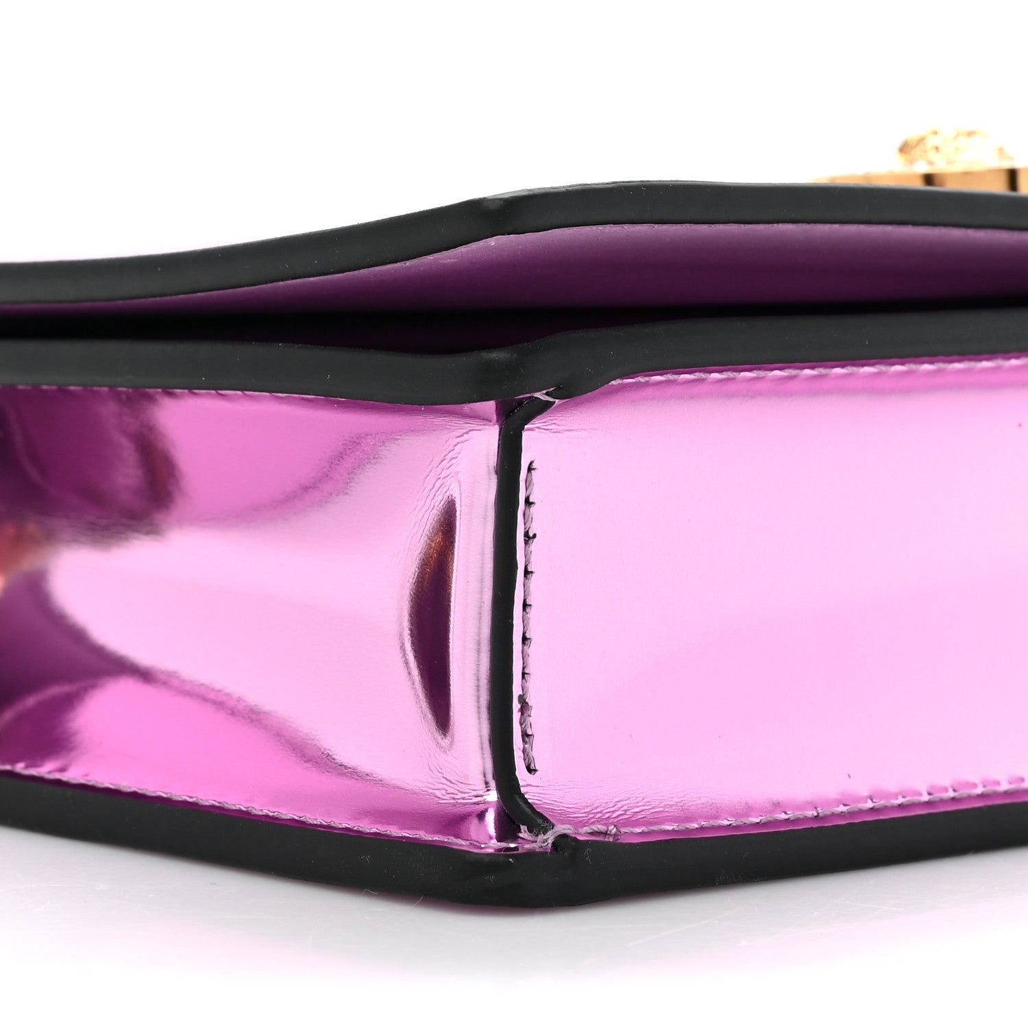 Versace Metallic Calfskin Crystal Medusa Clutch With Chain Pink 8 of 8