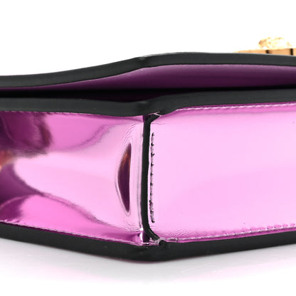 Versace Metallic Calfskin Crystal Medusa Clutch With Chain Pink 8 of 8