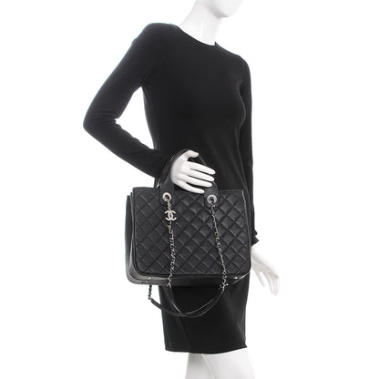 Chanel Caviar Quilted Urban Companion Top Handle Shopping Tote Black 3 of 9