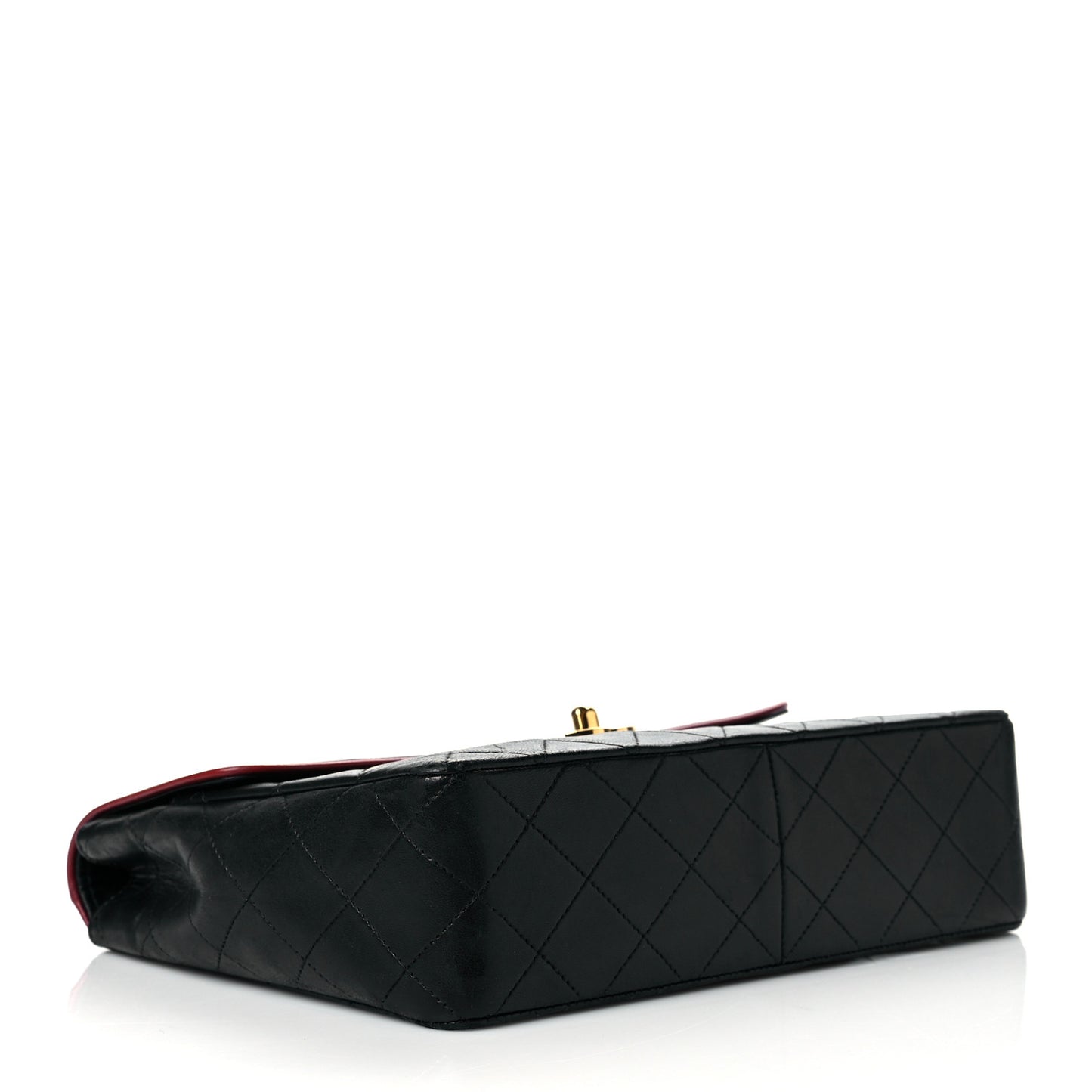Lambskin Quilted Bi-Color Small Single Flap Black