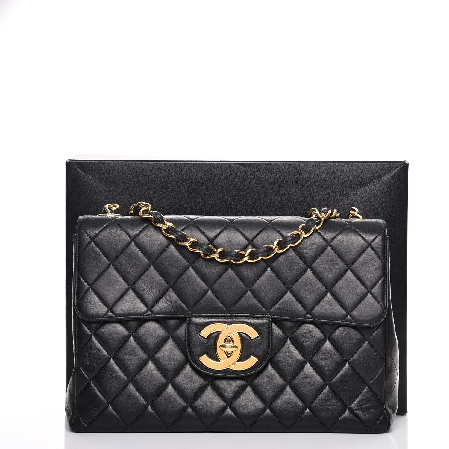Chanel Lambskin Quilted Jumbo Single Flap Black 12 of 12