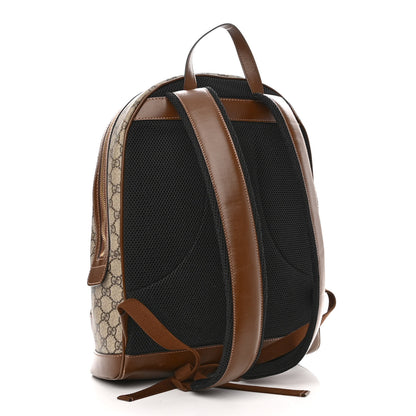Gucci GG Supreme Monogram Textured Calfskin Retro Interlocking G Backpack Brown Beige 3 of 11