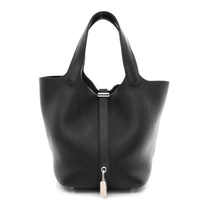 Hermes Taurillon Clemence Picotin Lock 18 PM Black Black 1 of 11