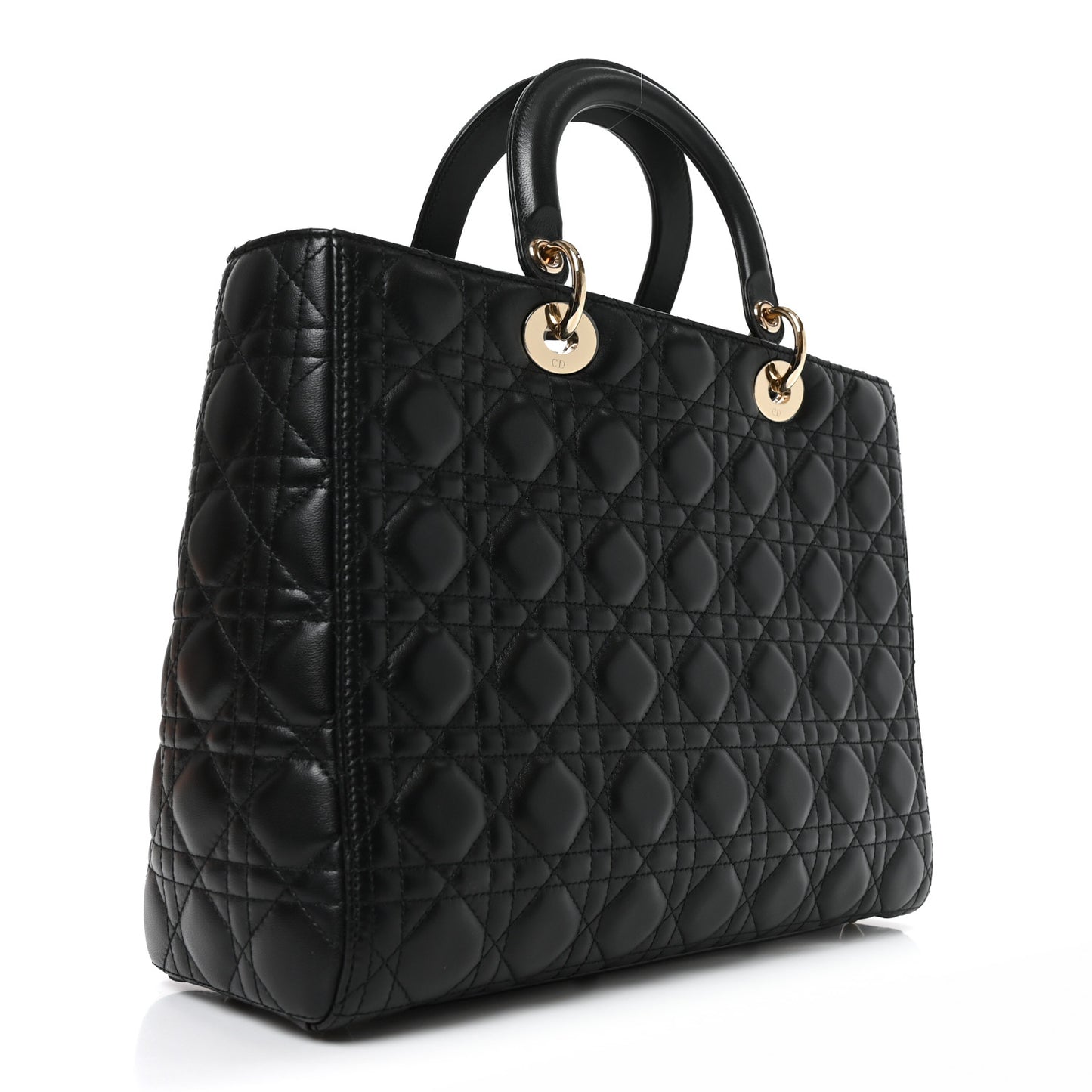 Lambskin Cannage Large Lady Dior Black