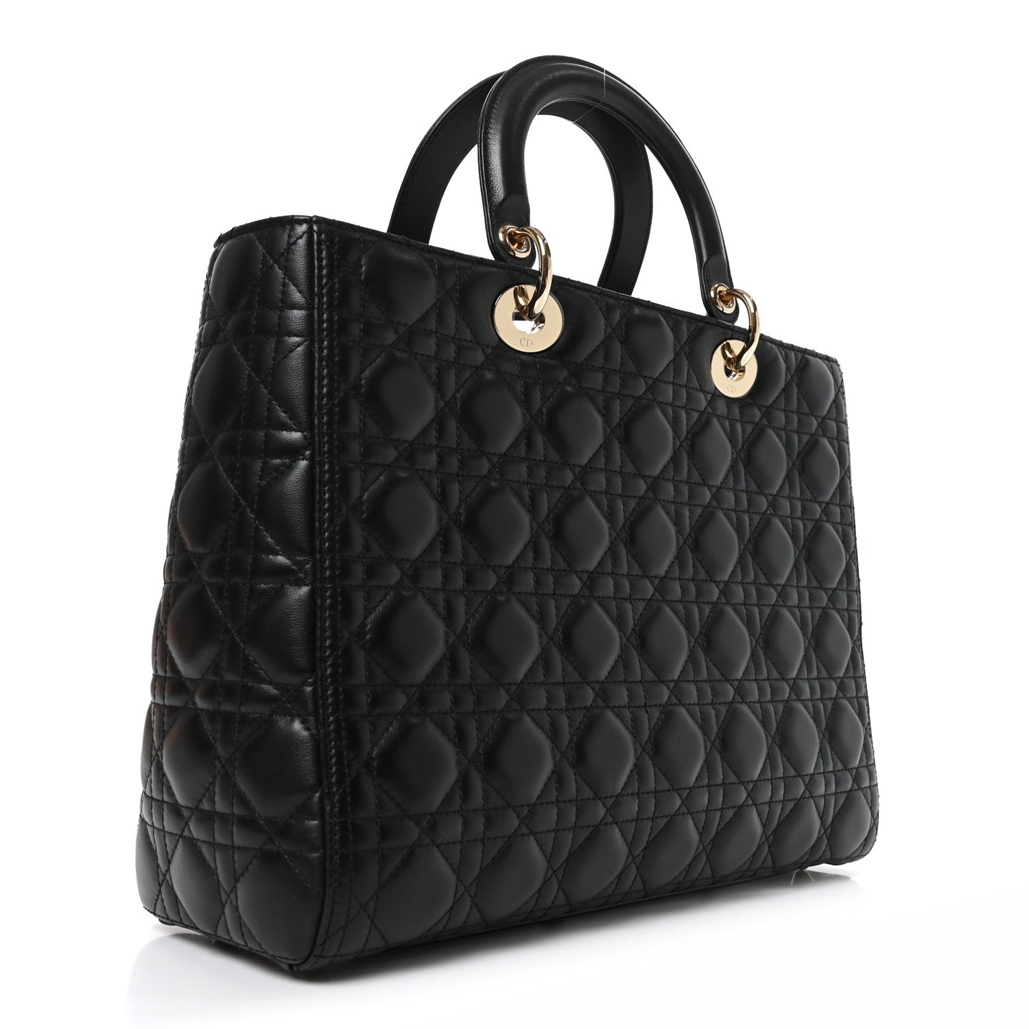 Christian Dior Lambskin Cannage Large Lady Dior Black 3 of 9