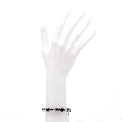 David Yurman Sterling Silver Black Onyx Hematite 8mm Elements Bead Bracelet 2 of 4