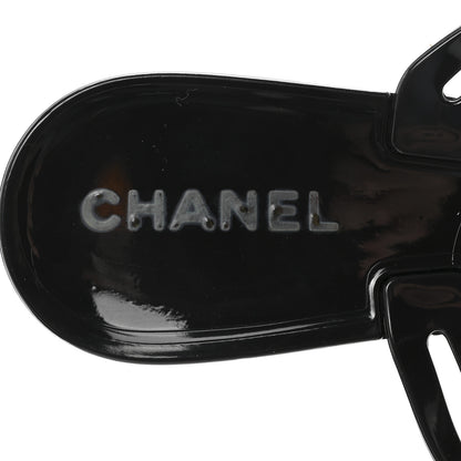 Chanel Jelly Camellia Thong Sandals 38 Black Ivory 8 of 8