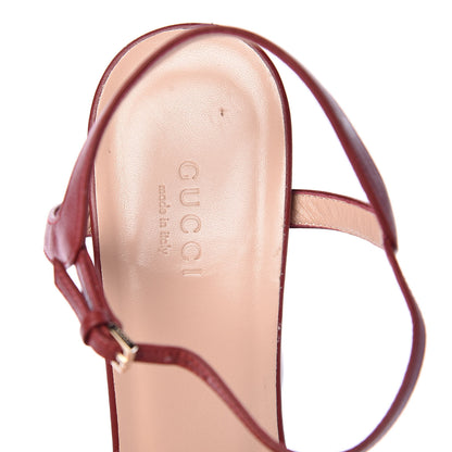 Gucci Calfskin Miro Soft Horsebit High Heel Sandals 40.5 Rosso 6 of 10