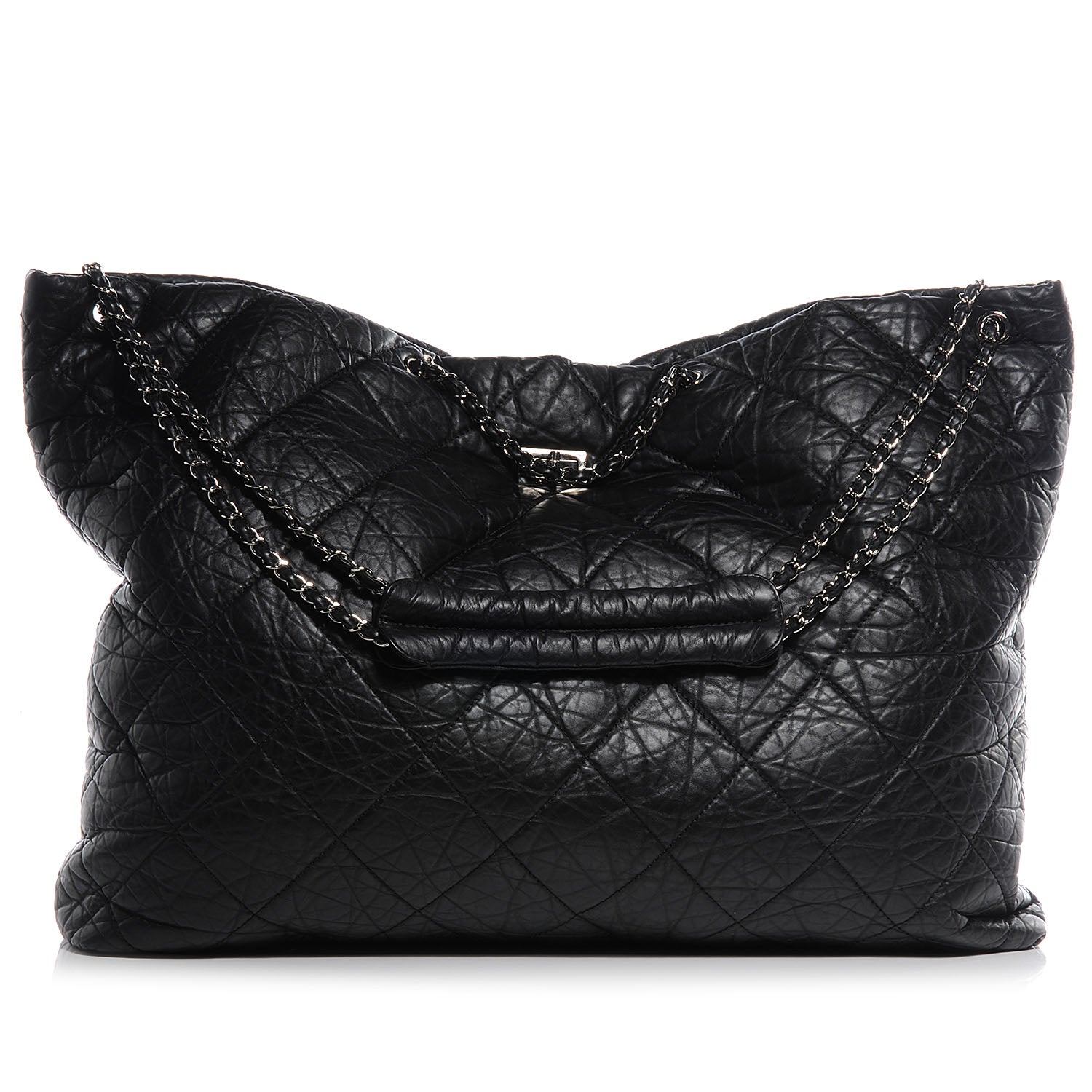 Chanel Aged Calfskin Large Reissue Drawstring Tote Black 1 of 7