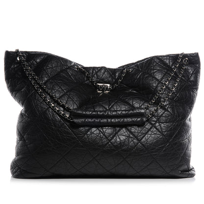 Chanel Aged Calfskin Large Reissue Drawstring Tote Black 1 of 7