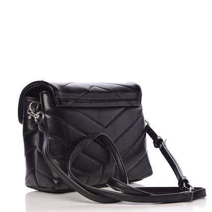 Saint Laurent Calfskin Y Quilted Monogram Toy Loulou Crossbody Bag Black 3 of 13