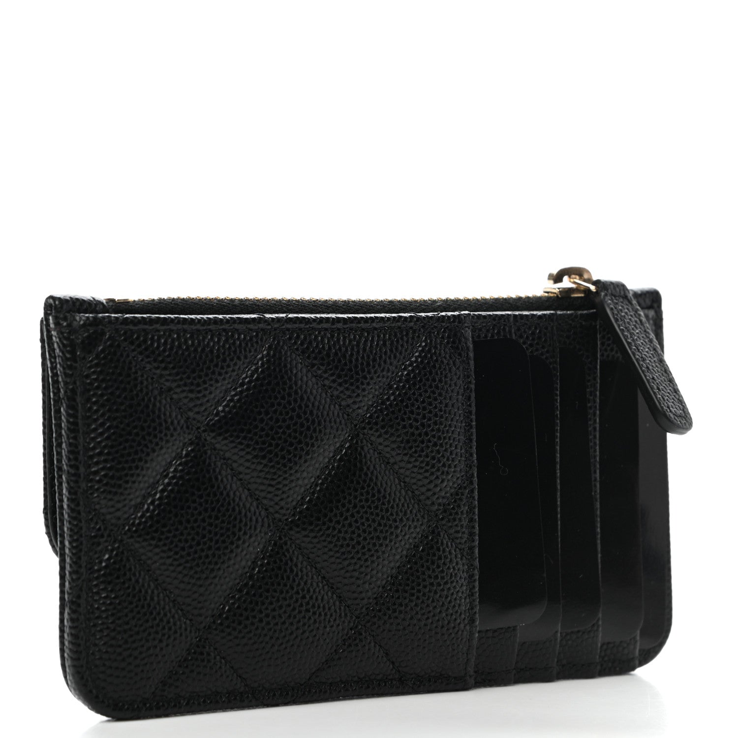Chanel Caviar Quilted Flap Zip Card Holder Black 3 of 9