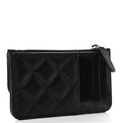 Chanel Caviar Quilted Flap Zip Card Holder Black 3 of 9