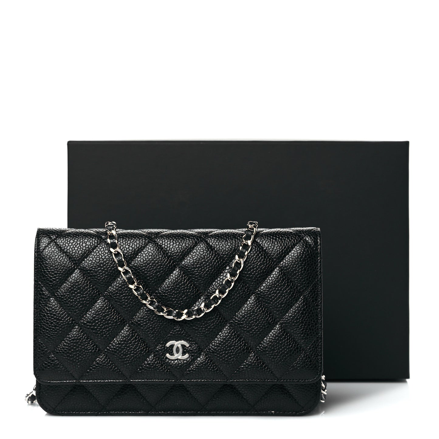 Caviar Quilted Wallet On Chain WOC Black