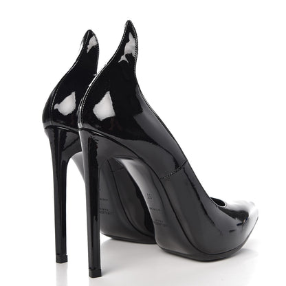 Saint Laurent Patent Paris 110 Escarpin Thorn Pumps 37 Black 4 of 11