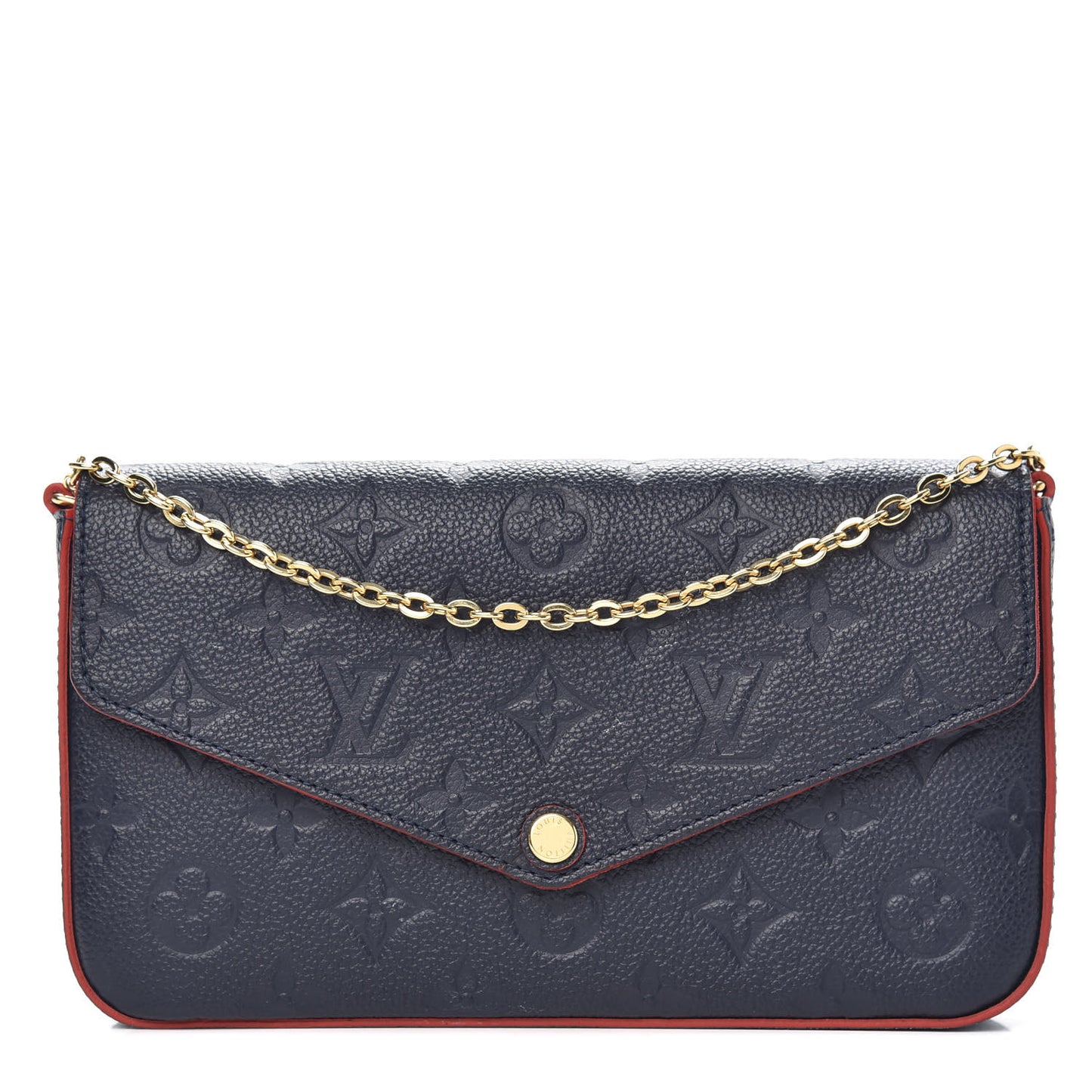 Empreinte Pochette Felicie Chain Wallet Marine Rouge