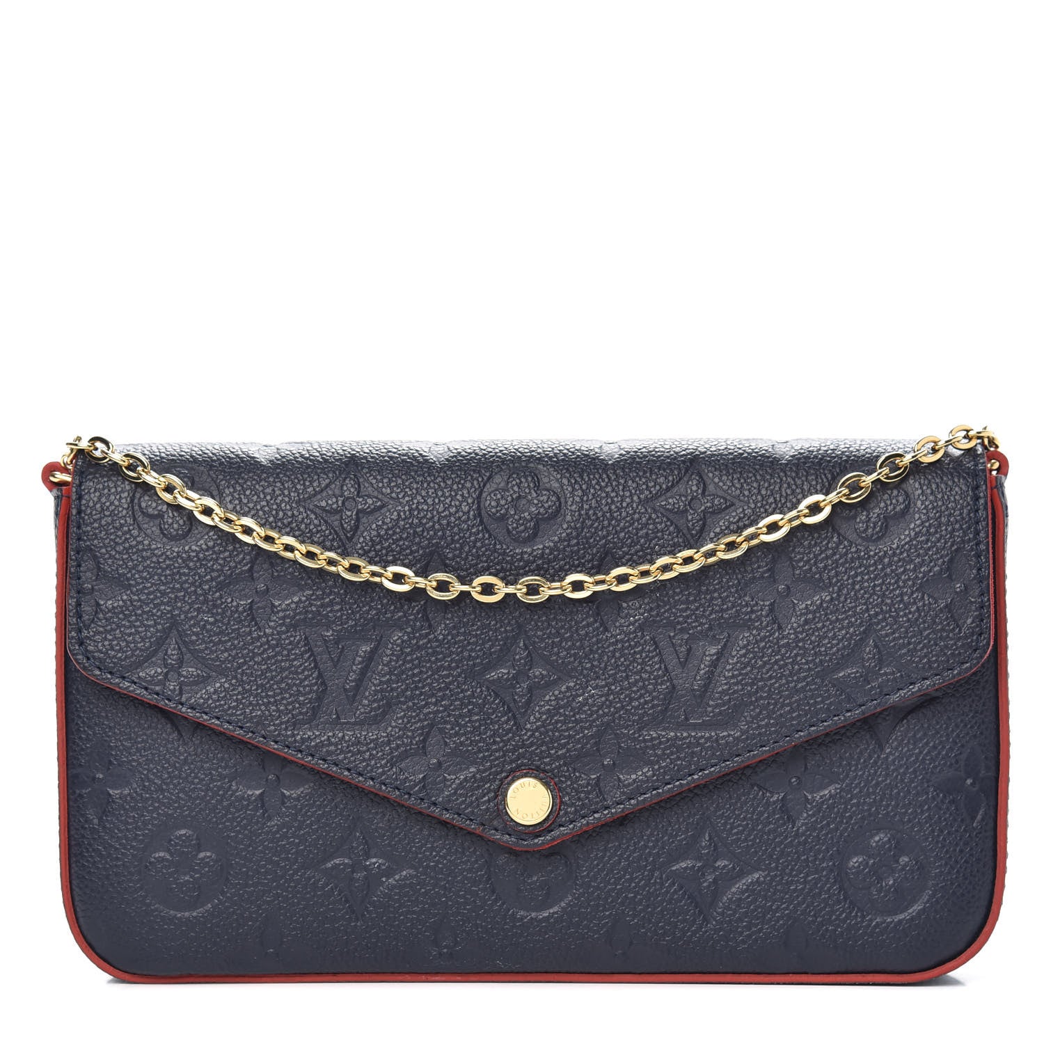 Louis Vuitton Empreinte Pochette Felicie Chain Wallet Marine Rouge 1 of 11